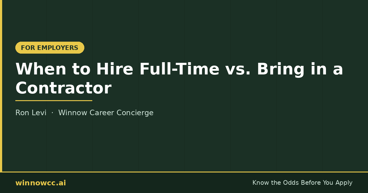 When to Hire Full-Time vs. Bring in a Contractor